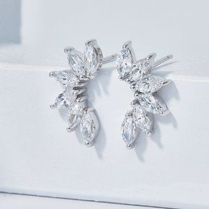 925 Sterling Silver Diamonelle Dainty Earrings